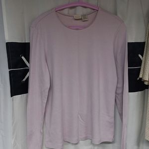 Merona Lavender Long Sleeved Cotton/Rayon T-shirt - Size L